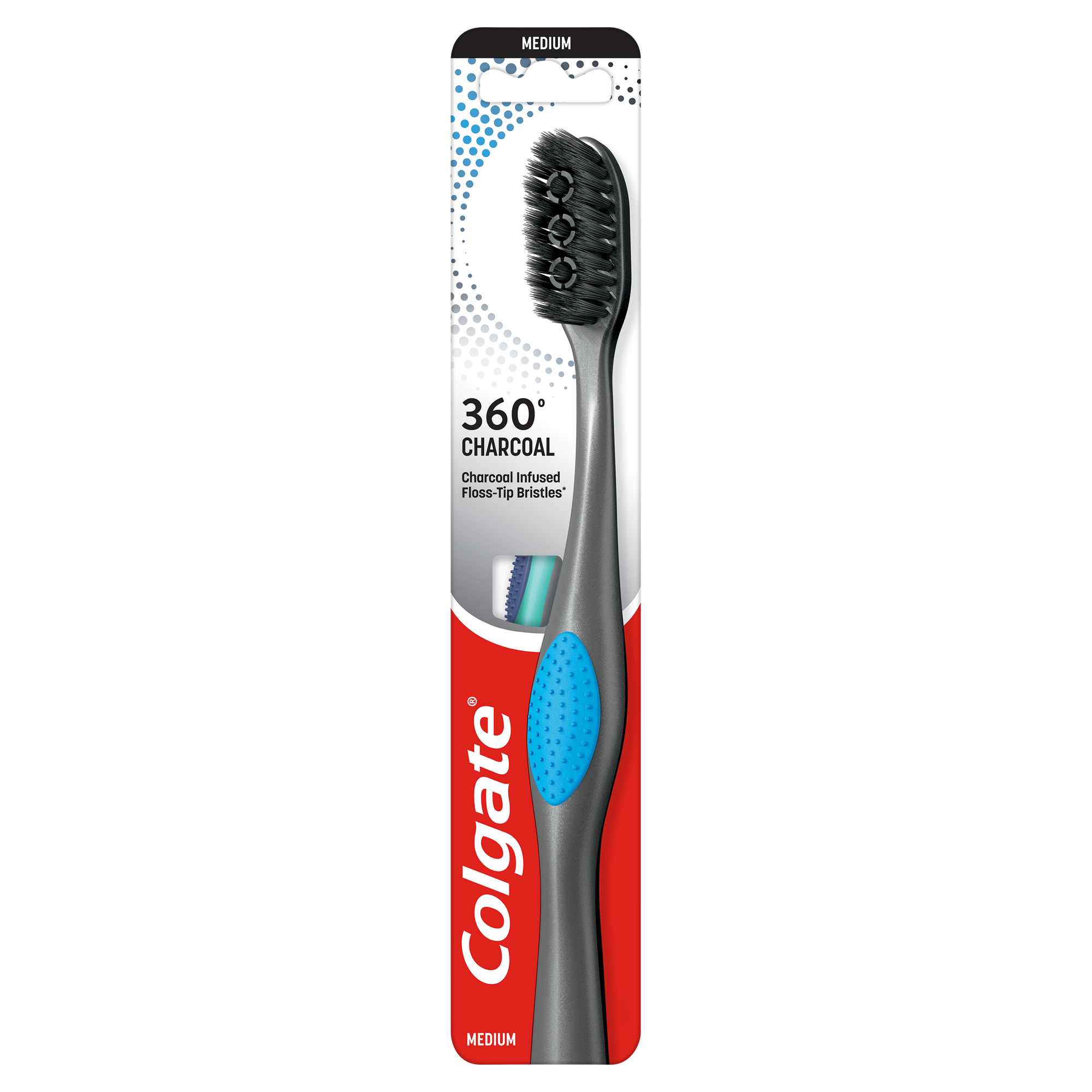 Colgate 360 Charcoal közepes fogkefe